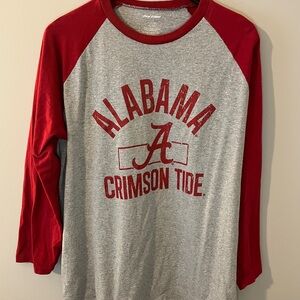 Pro Edge Alabama Crimson Tide Raglan Long Sleeve Tee - Gray & Red